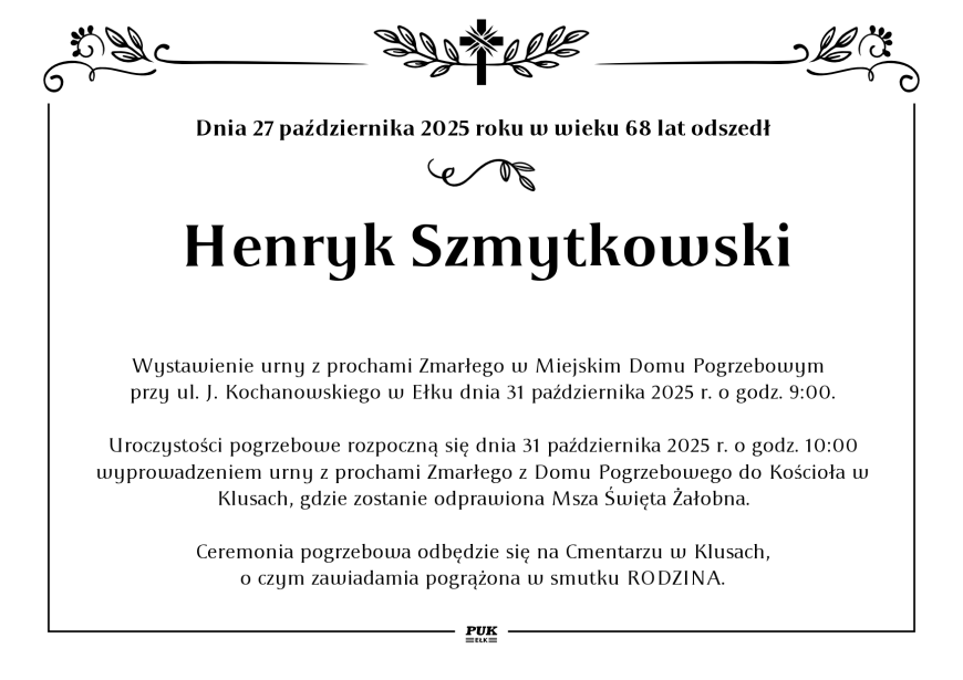 Henryk Szmytkowski - nekrolog